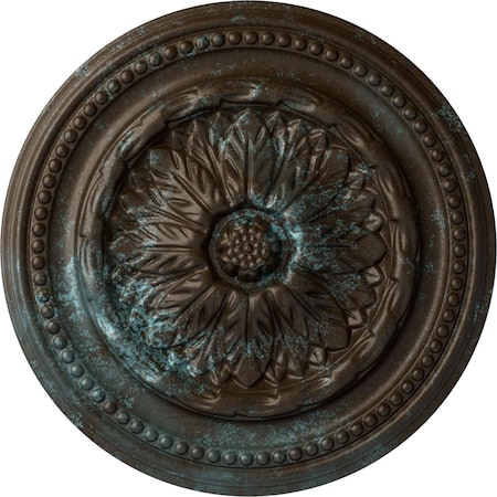 Ekena Millwork Chester Ceiling Medallion (Fits Canopies up to 2 1/4"), 15 3/4"OD x 1 7/8"P, Bronze Blue Patina CM15CHBBS